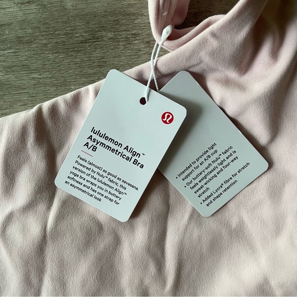 NWT Lululemon Align Asymmetrical Bra *Light Support, A/B Cup in Flush Pink - Picture 5 of 5